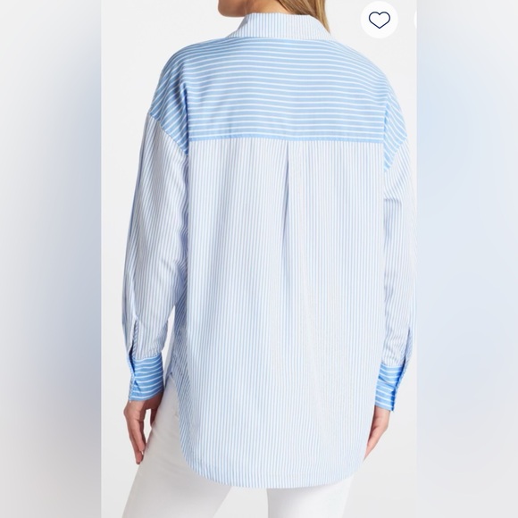 Steve Madden Poppy Oversized Point Collar Long Sleeve Blouse - Picture 3 of 5